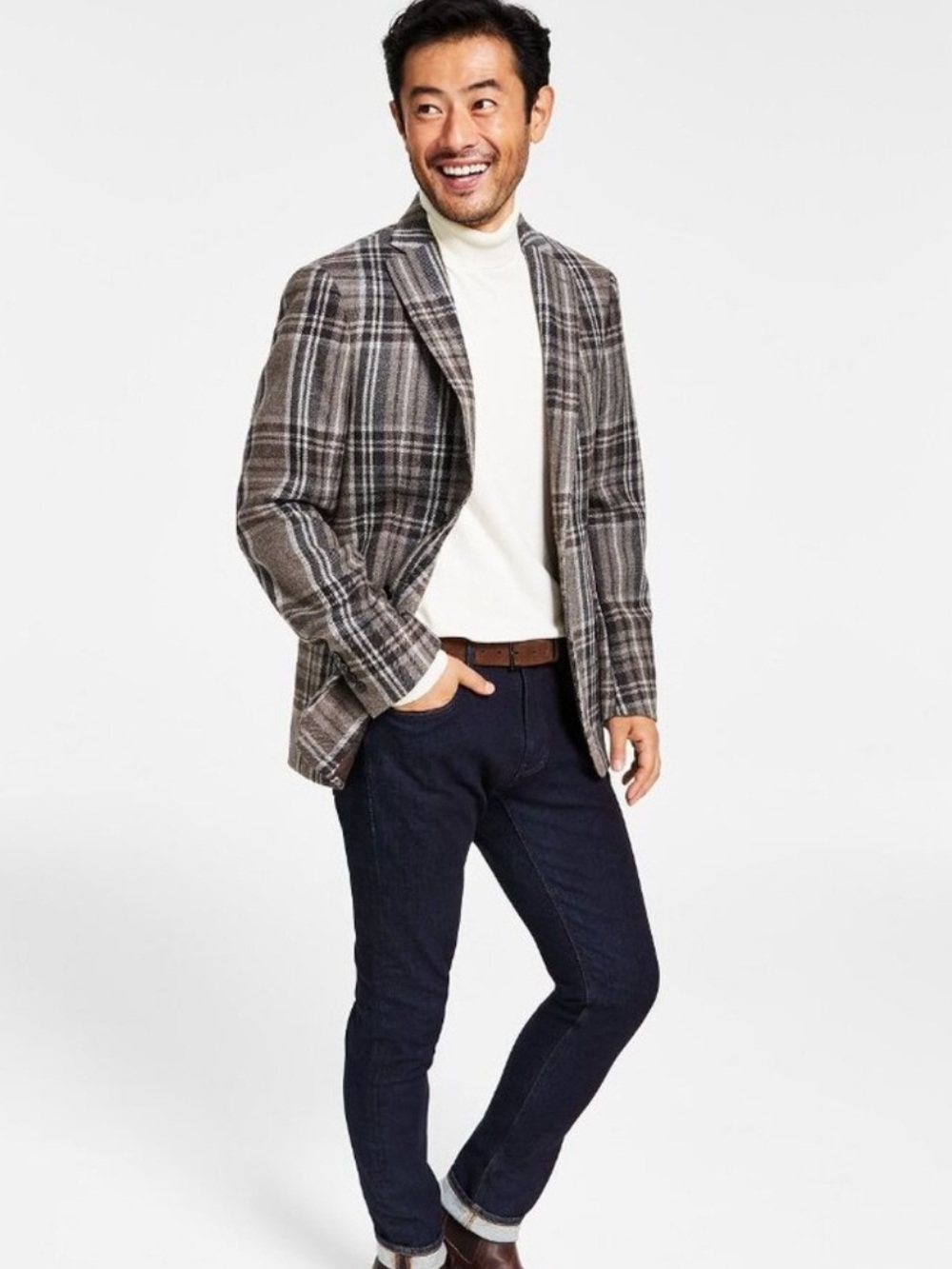 Lauren Ralph Lauren Brown Checked Pure Wool Men’s Blazer Size 40R